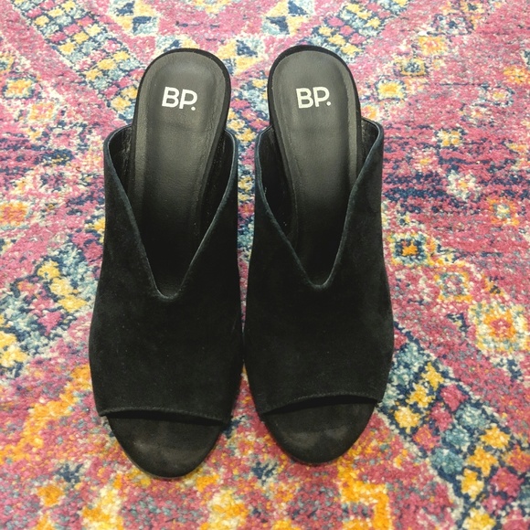 NWOT Tonya BP Open Toe Suede Mule Sandal - Picture 1 of 6